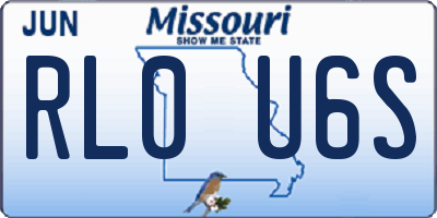 MO license plate RL0U6S
