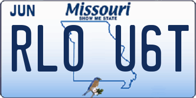 MO license plate RL0U6T