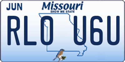 MO license plate RL0U6U