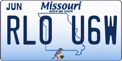MO license plate RL0U6W