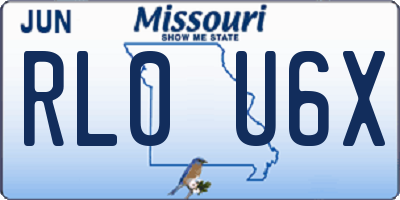 MO license plate RL0U6X