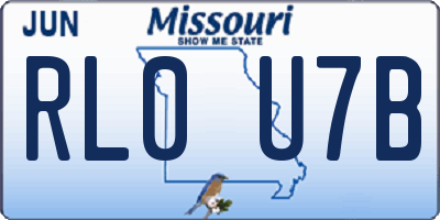 MO license plate RL0U7B