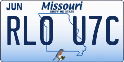 MO license plate RL0U7C