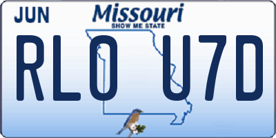 MO license plate RL0U7D