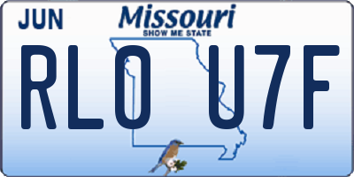 MO license plate RL0U7F