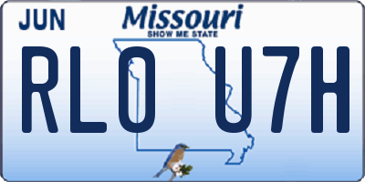 MO license plate RL0U7H