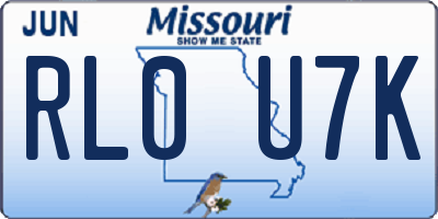 MO license plate RL0U7K