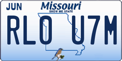 MO license plate RL0U7M