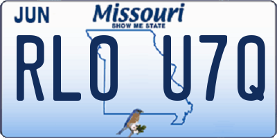 MO license plate RL0U7Q