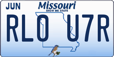 MO license plate RL0U7R