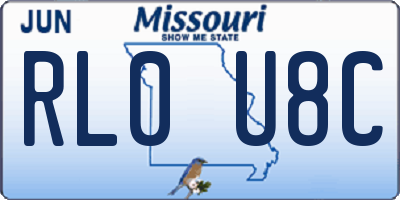 MO license plate RL0U8C