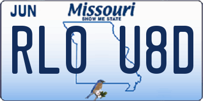 MO license plate RL0U8D