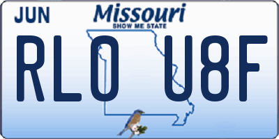 MO license plate RL0U8F