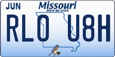 MO license plate RL0U8H