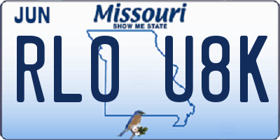 MO license plate RL0U8K