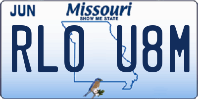 MO license plate RL0U8M