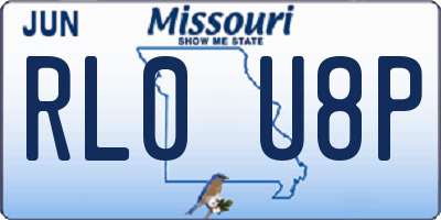 MO license plate RL0U8P