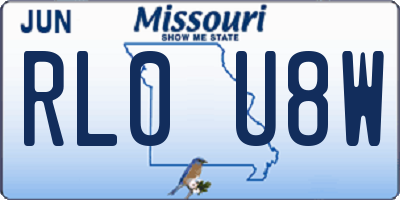 MO license plate RL0U8W