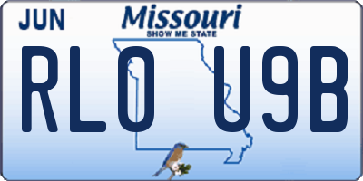 MO license plate RL0U9B