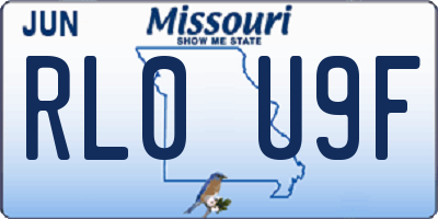 MO license plate RL0U9F