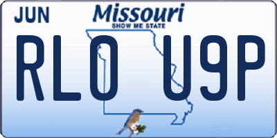 MO license plate RL0U9P