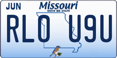 MO license plate RL0U9U