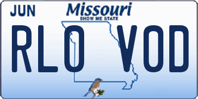 MO license plate RL0V0D