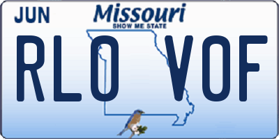 MO license plate RL0V0F
