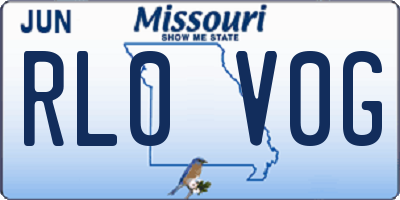 MO license plate RL0V0G