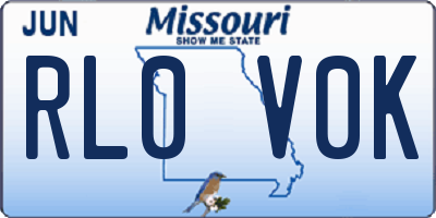 MO license plate RL0V0K