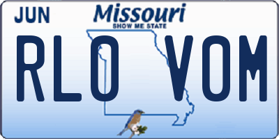MO license plate RL0V0M