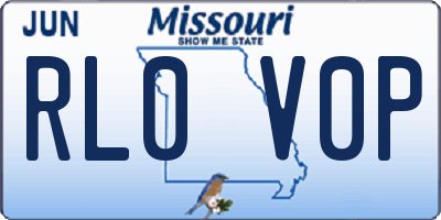 MO license plate RL0V0P