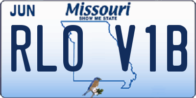 MO license plate RL0V1B