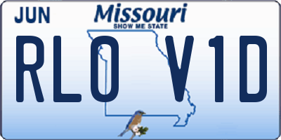 MO license plate RL0V1D