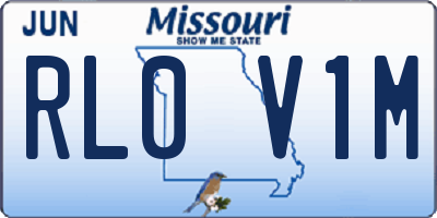 MO license plate RL0V1M