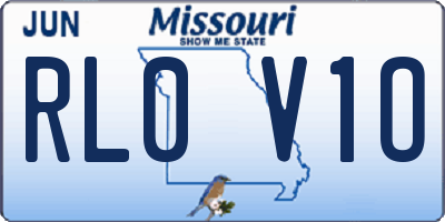MO license plate RL0V1O