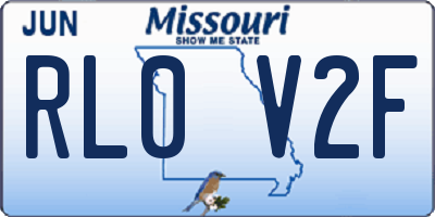 MO license plate RL0V2F