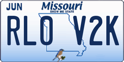 MO license plate RL0V2K