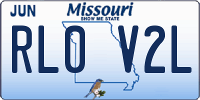 MO license plate RL0V2L