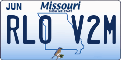 MO license plate RL0V2M