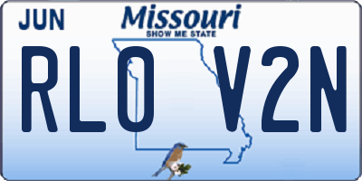 MO license plate RL0V2N