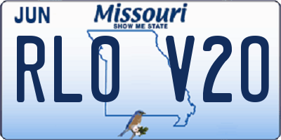 MO license plate RL0V2O