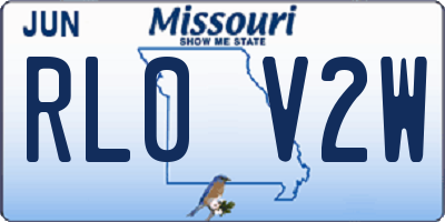 MO license plate RL0V2W