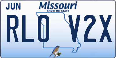 MO license plate RL0V2X