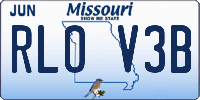 MO license plate RL0V3B