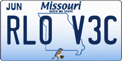 MO license plate RL0V3C