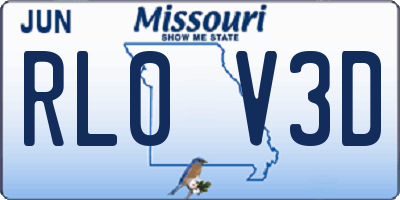 MO license plate RL0V3D