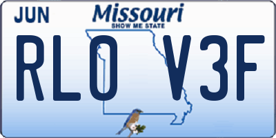MO license plate RL0V3F