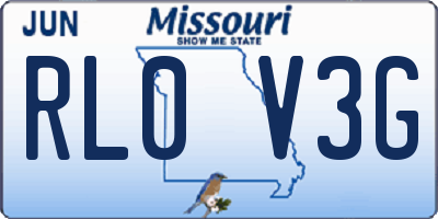 MO license plate RL0V3G