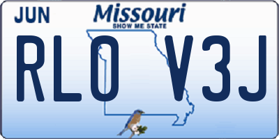 MO license plate RL0V3J